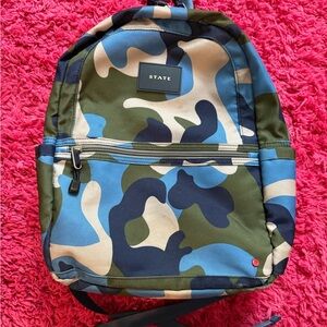 STATE Blue and Green Camouflage Backpack